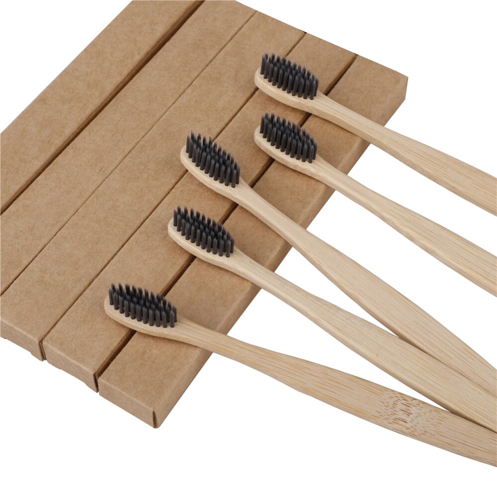 5 stuks milieuvriendelijke borstelharen, bamboe houtskool tandenborstels, mondverzorging tandenborstel, milieuvriendelijke tandenborstel