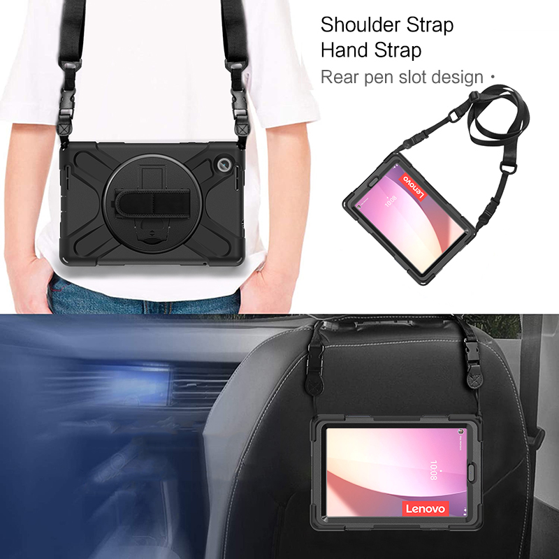 Huawei-fodral till lenovo tab  m8 4th 8 -tums fhd gen 2nd 3rd hd tab  m9 surfplatta, stötsäkert barnskydd, axelrem