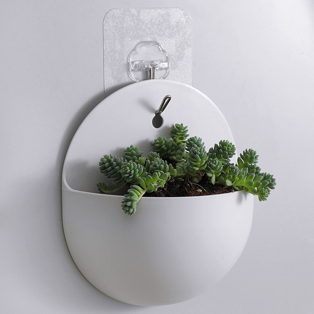 Nordic Plastic White Vases PP Transparent Wall Mount Flower Base Garden Supplies Home Hanging Flower Planter Pots Decor Vases