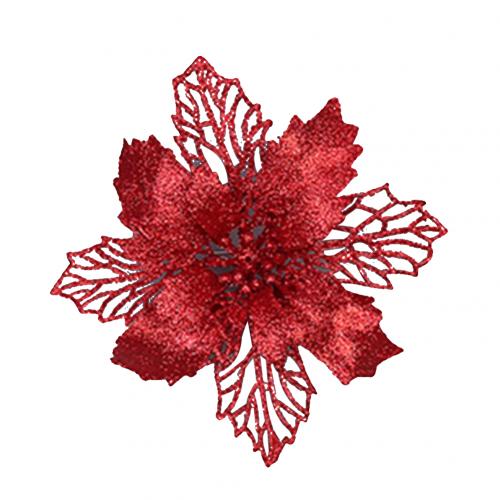 glitter jul hule blomstertre hengende ornament festival jul vindu dekor: Rød