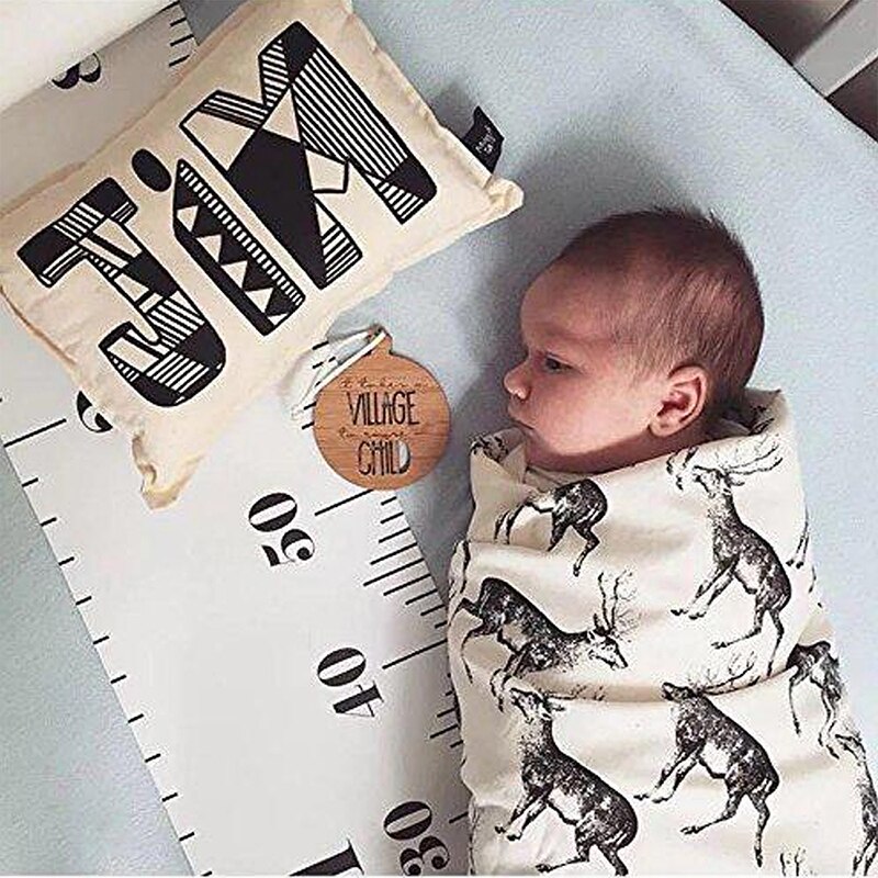 Accesorios nórdicos de madera para colgar en la pared, regla de medida de altura para bebé, pegatina decorativa para pared, tabla de crecimiento para niños, decoración del hogar y dormitorio