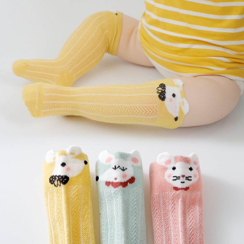 Chaussettes d'été en maille, 3 paires/lot, pour bébés filles, chaussettes en maille, animaux, moustiquaire, Long Tube, pour enfants 0-3 ans: Style G / 1-3Y