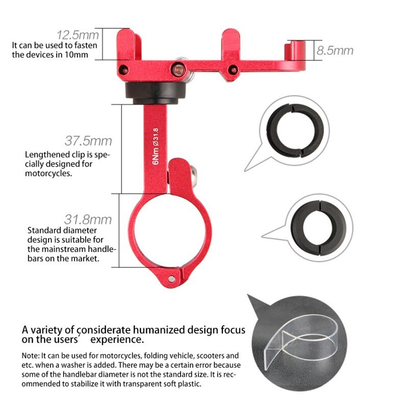 GUB PLUS 6/9-soporte para teléfono móvil ajustable, duradero, portátil, práctico, para patinete, bicicleta, adecuado para xiaomi