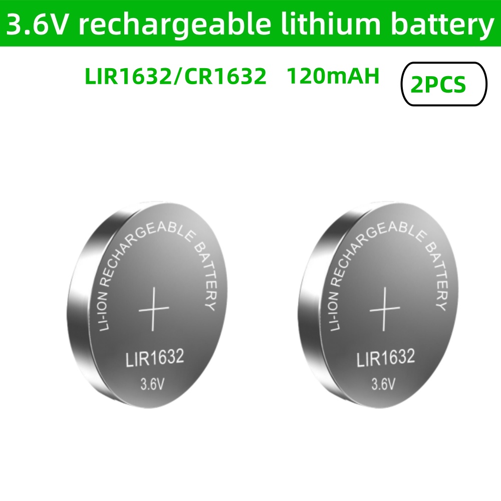 2PCS LIR2032 LIR2430 LIR2450 LIR2016 LIR2025 LIR1632 3,6 V Wiederaufladbare Lithium-Batterie Ersetzt CR2032 2025 2430 2450: Blau