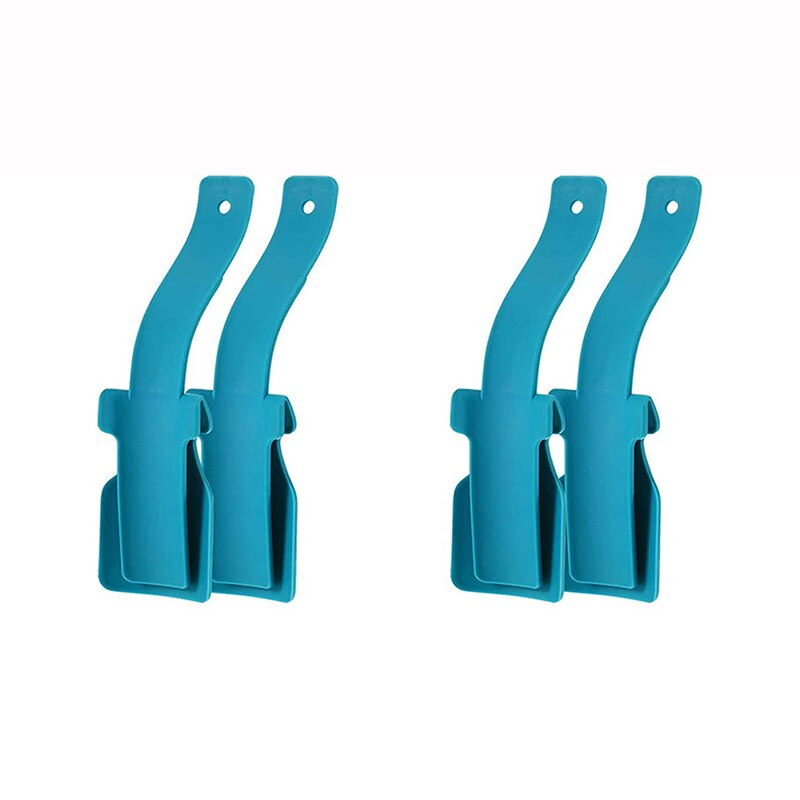 4pcs Unisex Lazy Shoe Helpers Portable Plastic Handled Sock Shoe Slider Lifting Wearing Helper Fits for Seniors Kids All Shoes: Blue