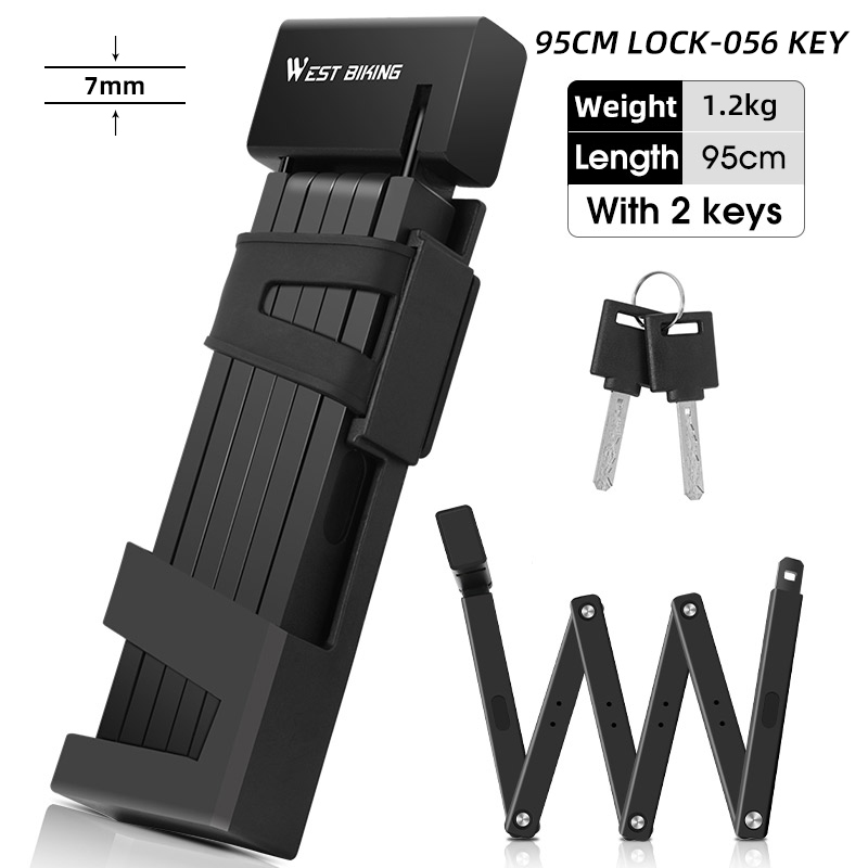 WEST BIKING Lucchetto pieghevole per bicicletta Sicurezza antifurto Lucchetto per ciclismo MTB Accessori per bici da strada Scooter Lucchetto pieghevole per bici elettrica: Cioccolato