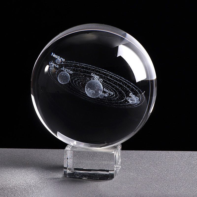 3d aurinkokunta kristallipallo planeetat lasipallo linnunrata maapallo pienoismalli kodin sisustus tähtitiede koriste 6/8cm