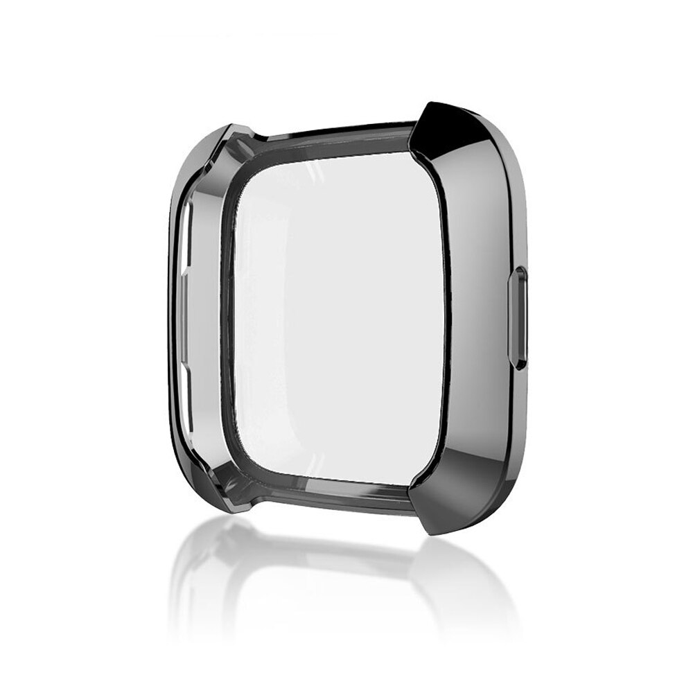 Weiche TPU Silikon Überzug fallen Abdeckung Für Fitbit Versa 2 voll Bildschirm Schutz fallen Auf passen bisschen Versa2 Smartwatch Schutzhülle coque: schwarz