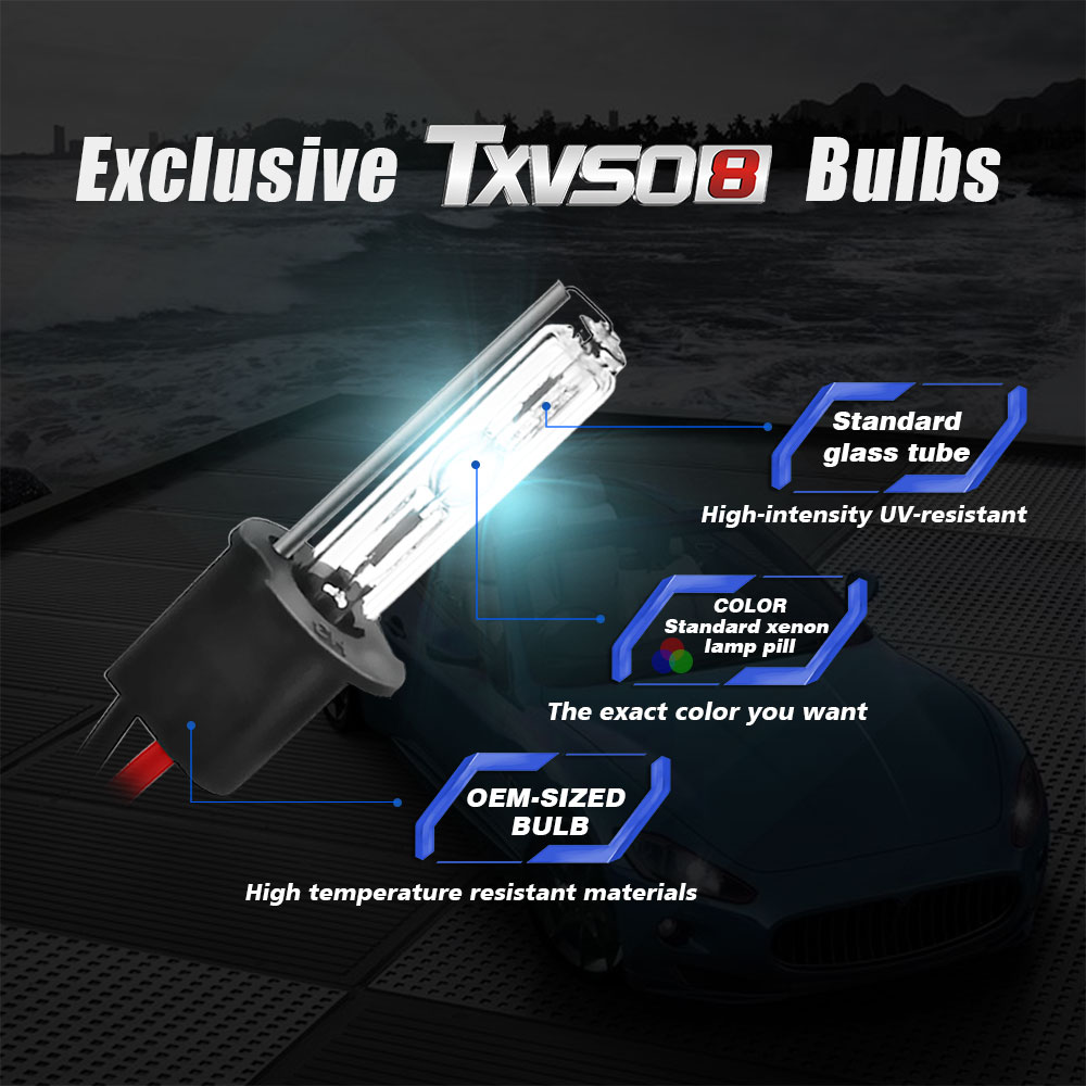 TXVSO H3 Type 110W Xenon Headlight Conversion Kits 3000K 2Pcs 12V 55W HID Bulbs With Slim Ballast 4300K 6000K 8000K 10000K Lamp