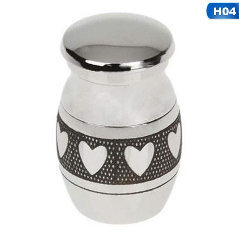 Titanium stål urner kæledyr hund fugle mus kremering aske urne souvenir kiste columbarium husdyr mindesmærker: H04