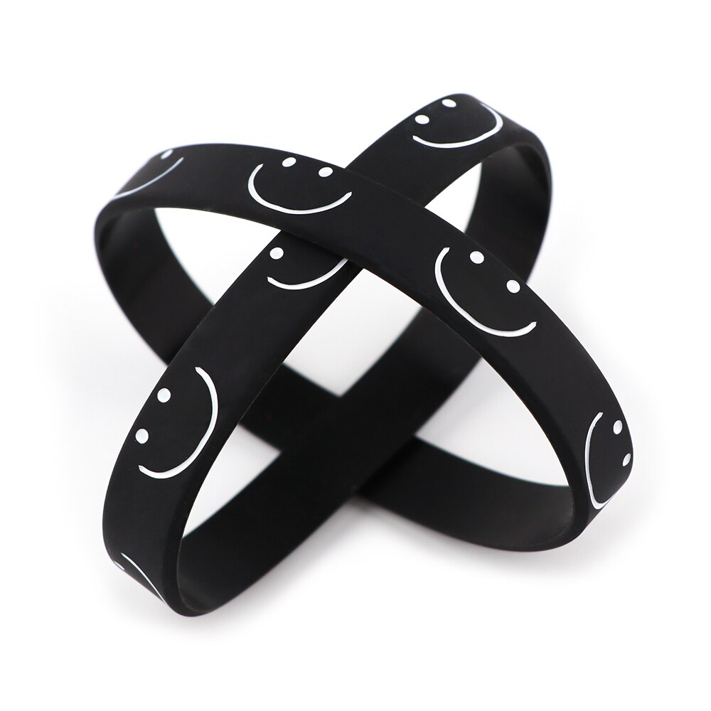 J3689 Simple Smiling Face Rubber Bracelets For Men Women Charm Bangles Basketball Sports Wristbands Silicone Bracelets