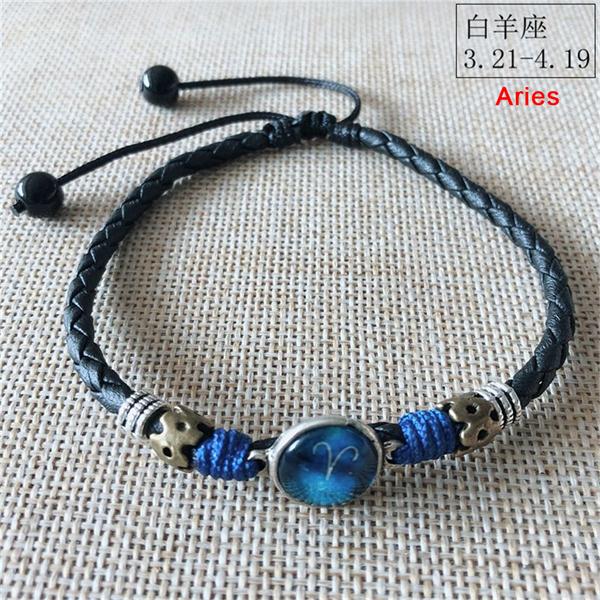 Twelve Constellation Anklets Jewelry Men Leg Bracelet Feet Accessories Male Ankle Bracelet enkelbandjes sieraden: TFJL049-2