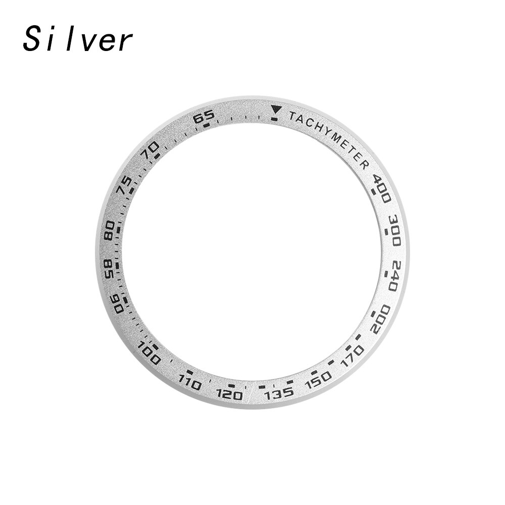Pour Xiaomi Amazfit GTR 47MM métal bord extérieur couverture lunette anneau cadran échelle vitesse tachymètre étui pour Amazfit GTR 47 Film: silver