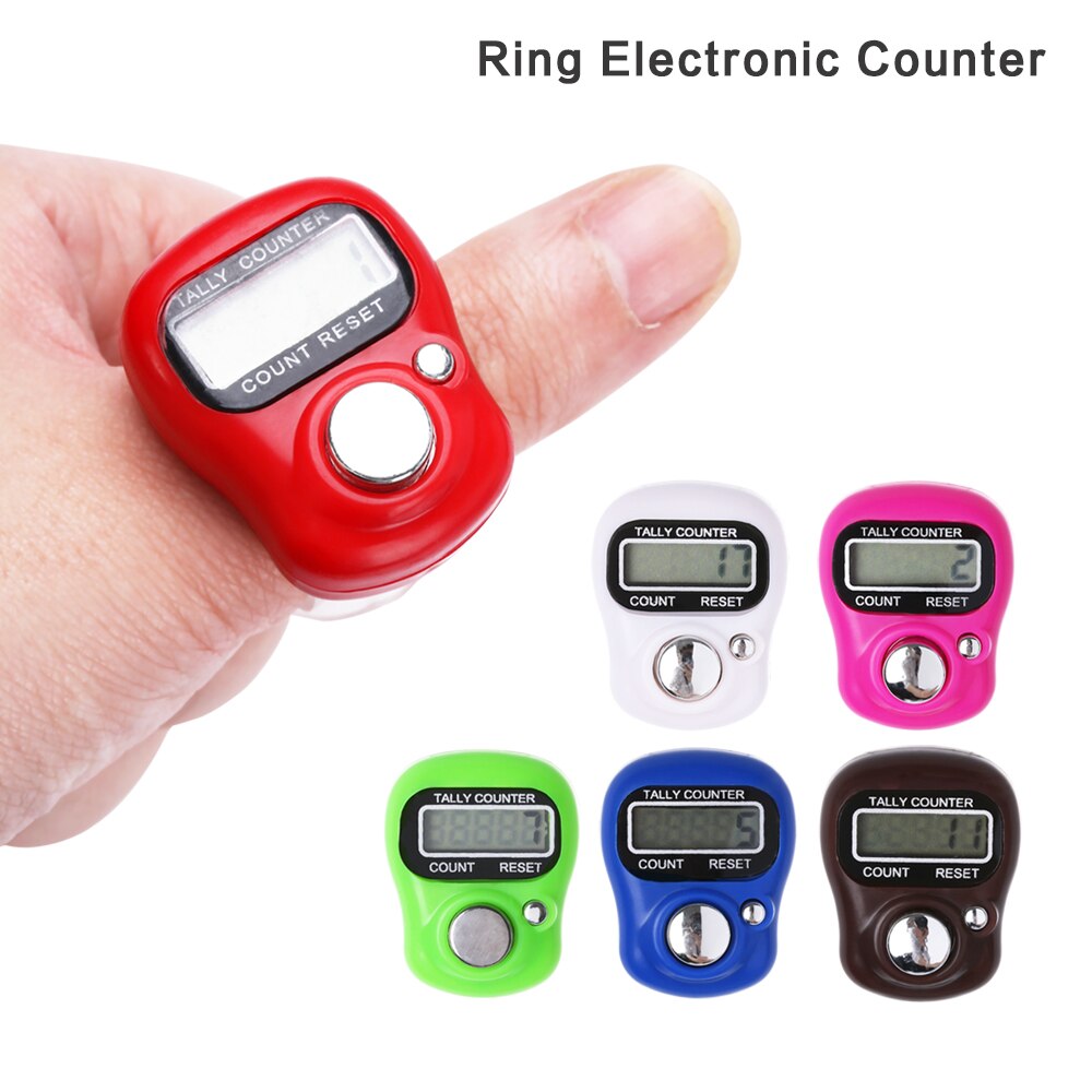 Mini Digital Finger Hand Ring Portable Tally Electronic Counter Handheld Knitting Row Clicker Manual Marker Tasbeeh LCD Display