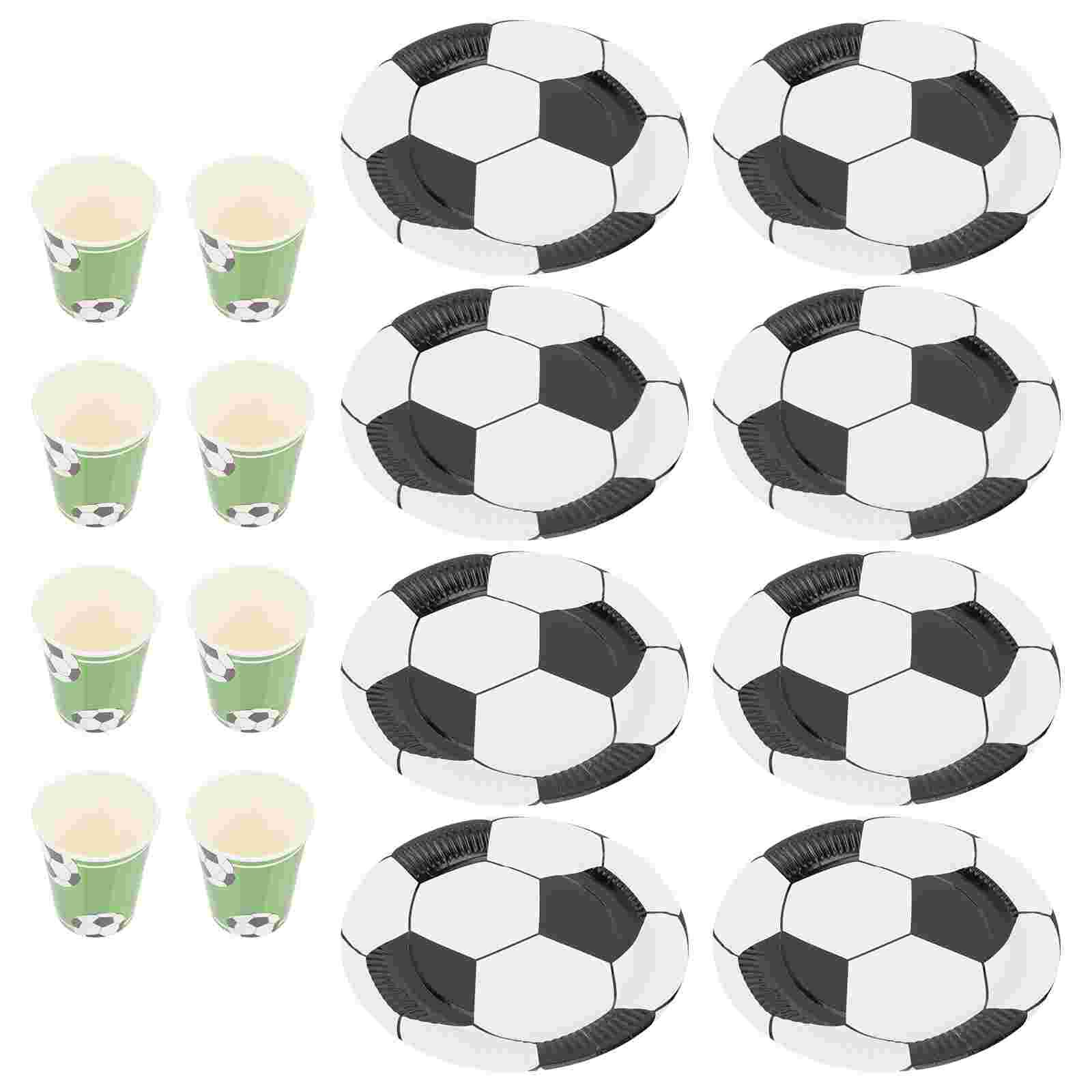 1 set of decorative paper plates multi-function soccer plates party dessert plates