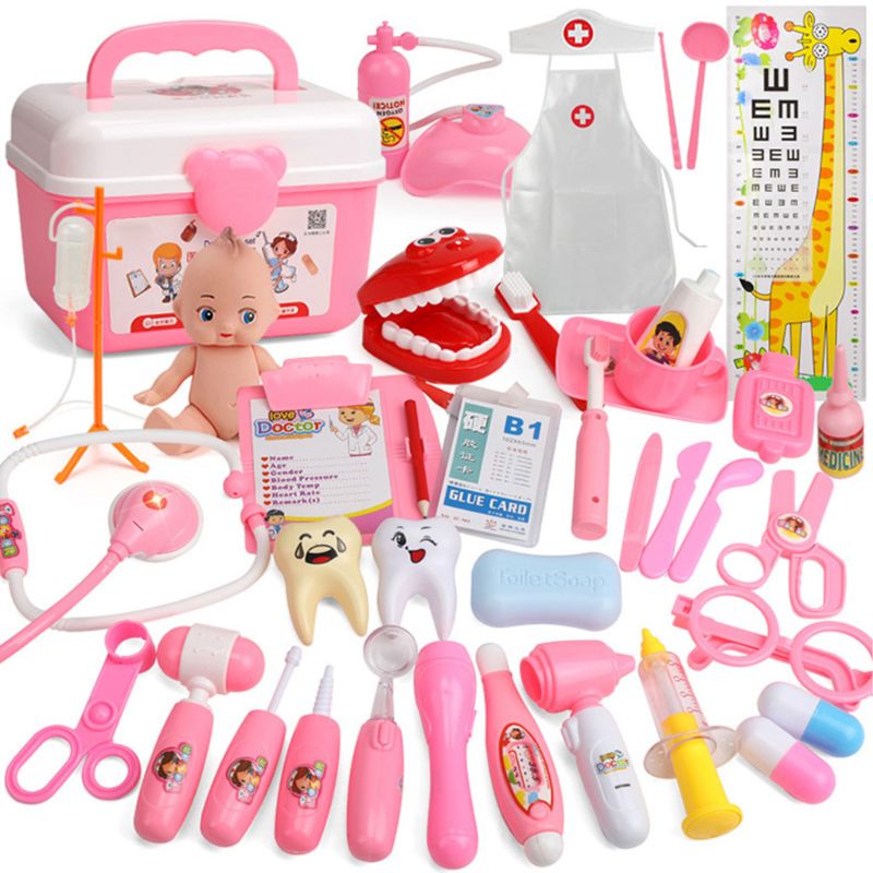 Juego Popular de 26/31/39 Uds. Doctor de juguete de enfermera, juego de dentista para niños y niñas,