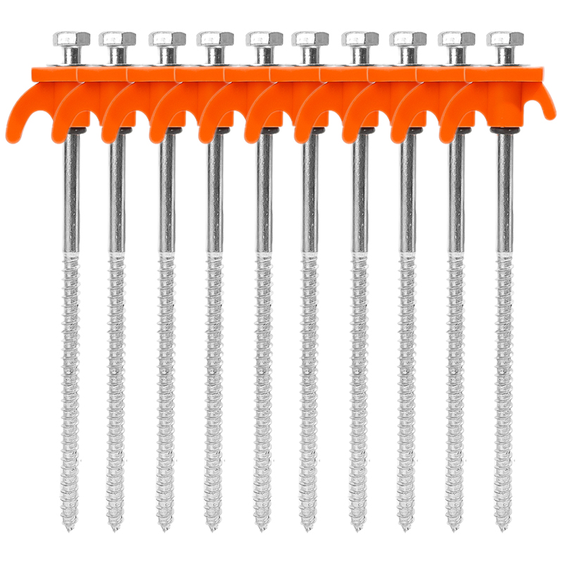 Clavijas de Metal para tienda de campaña, estacas para acampar, anclajes de tierra, tornillo en espiral resistente con estacas hexagonales, estacas para acampar, 10/2 Uds.: Transparente