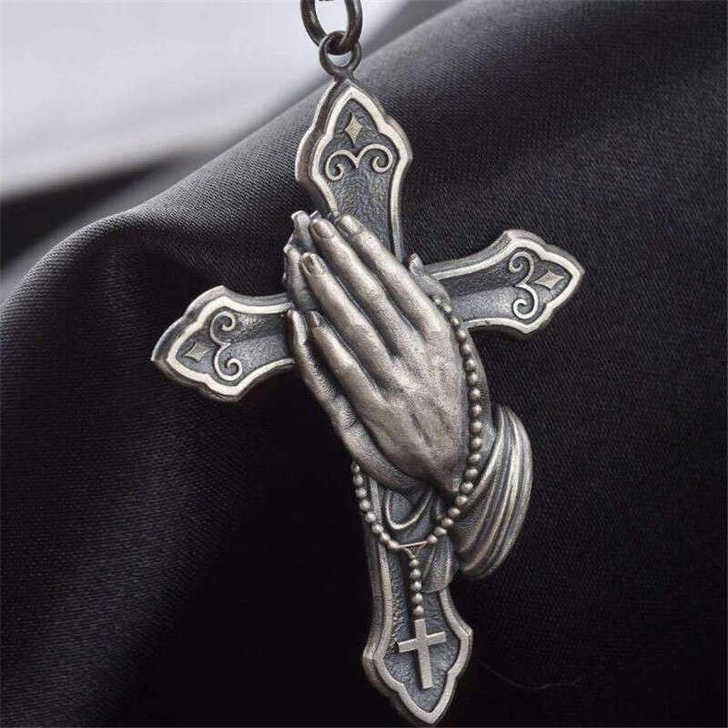 Retro Gebed Cross Ketting Voor Mannen Christian Mannelijke Hanger Ketting Religieuze Geloof Sieraden