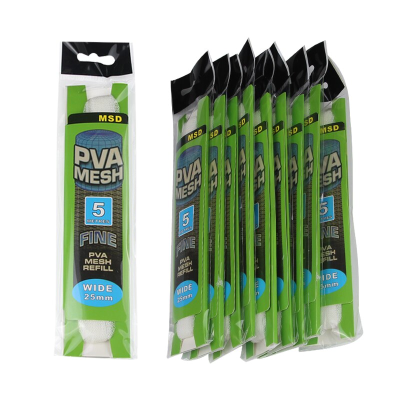 5M PVA Fishing Mesh Soluble Narrow Fishing Network Water Soluble Mesh White Refill Stocking Bait Bag Protect Fish Net