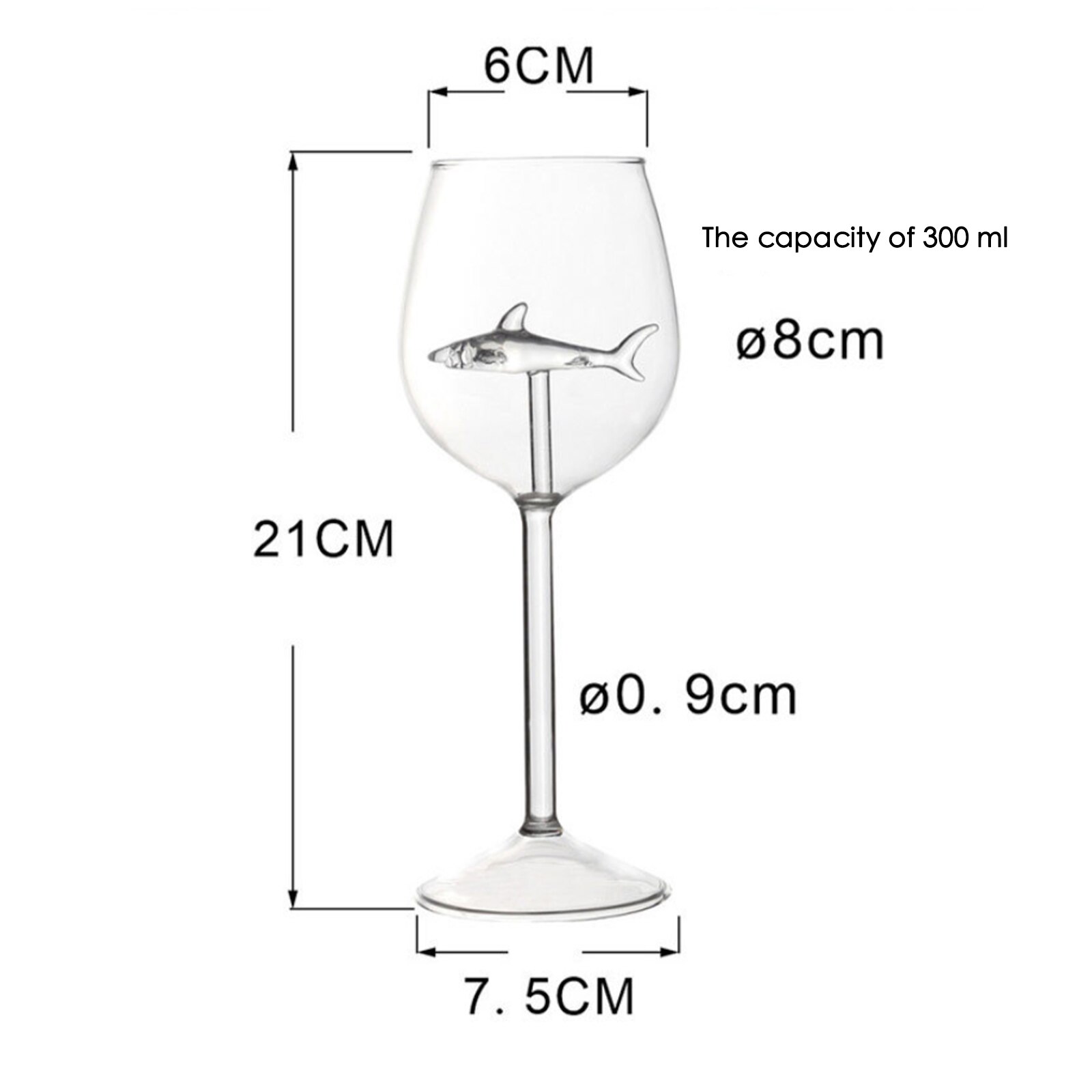 Shark Wine Glass Cup European Crystal Red Wine Cup Wedding Party High Borosilicate Glass Cocktail Bar Decorating: A
