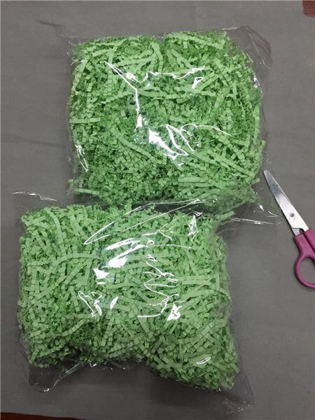 2 poser raffia strimlet krøllet papir konfetti boks fyllmateriale bursdag bryllupsfest rekvisita: Lysegrønn