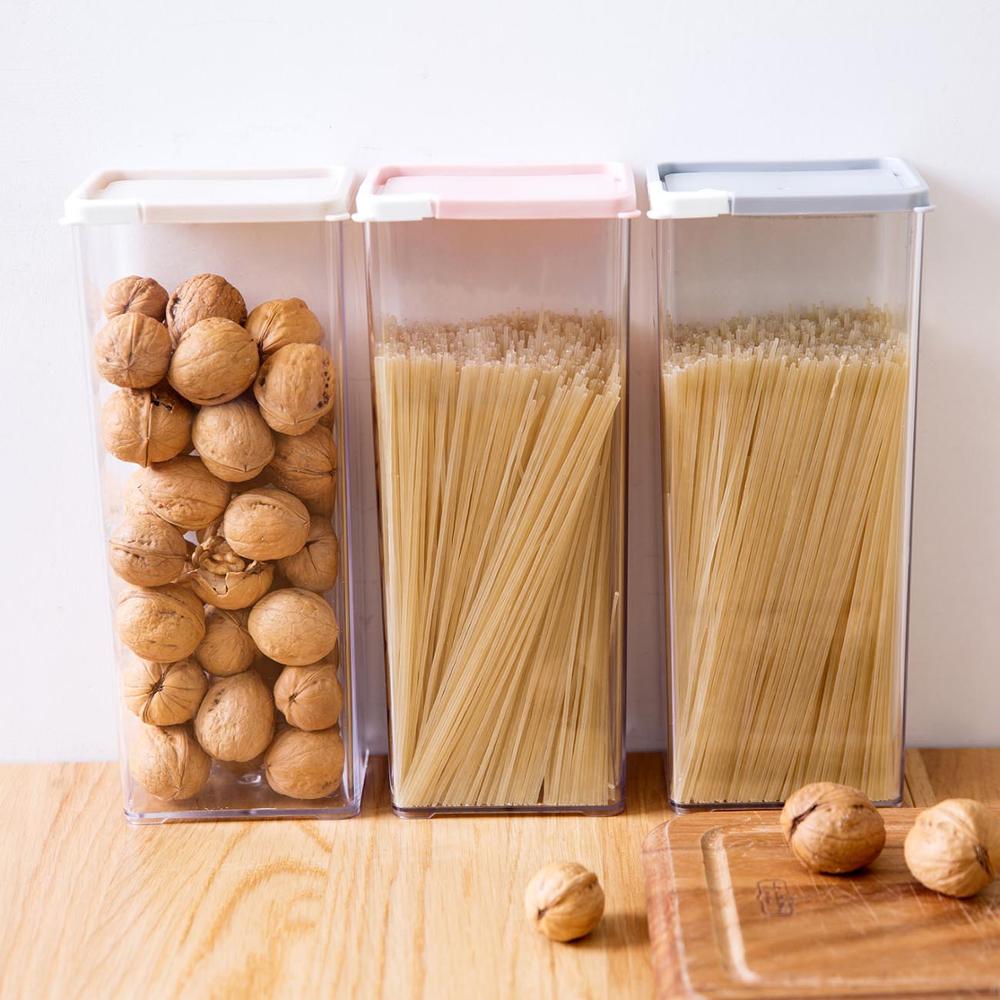 Contenedor grande de comida de cocina de OTHERHOUSE, caja de fideos, contenedor de cereales de especias de té, contenedor organizador de espagueti, contenedor de almacenamiento de alimentos