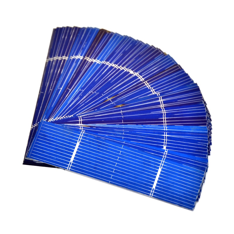 SUMYIMA 50Pcs Solar Panel Kit Polycrystalline Poly Solar Cells 0.25W 76x19mm Sun Power DIY For Battery