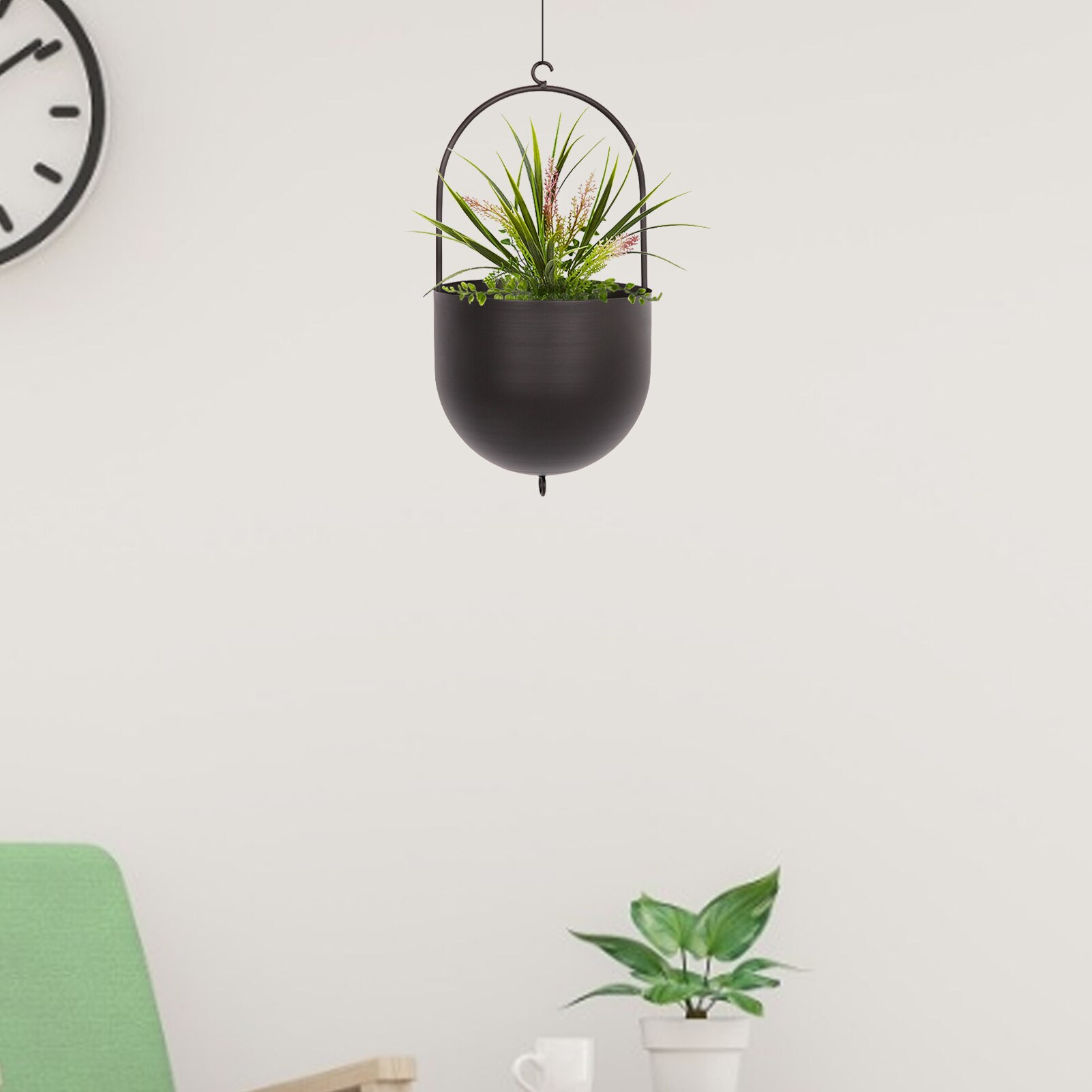 Maceta de Metal de hierro forjado de estilo nórdico para colgar en la pared, jardinera interior para suculentas, decoración de balcón, ornamento colgante
