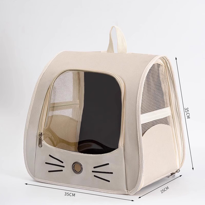 bag space capsule outdoor portable pet backpack shoulder side door large capacity breathable pet supplies: WHITE