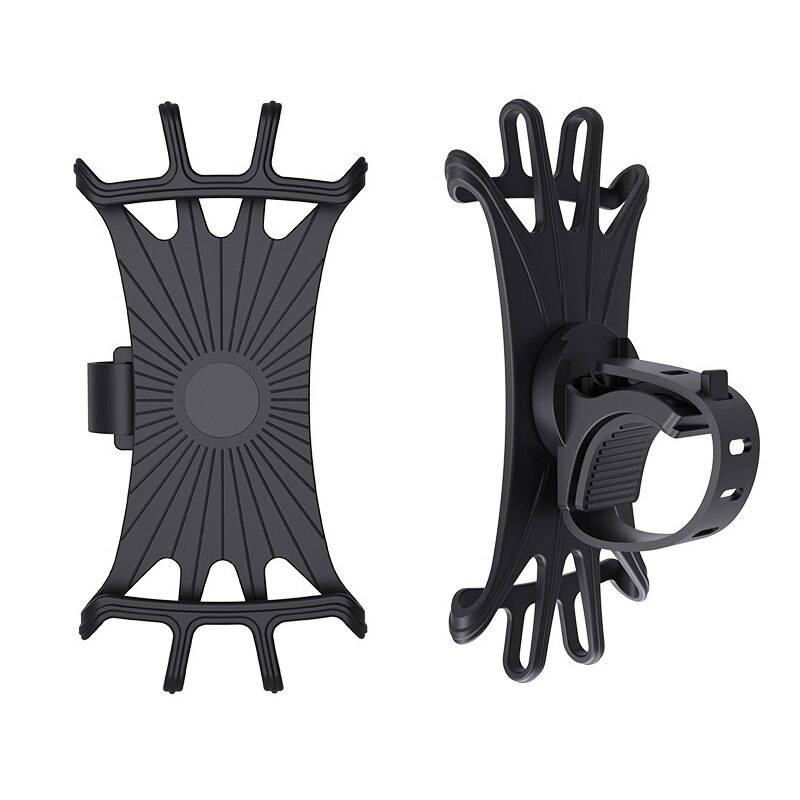 Suporte de telefone para carro de silicone, xiaomi mijia m365 pro, acessórios, gps 360, suporte de rotação para motocicleta, bicicleta, scooter elétrico: Black