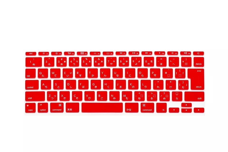 Japonais anglais japon JP Version Silicone clavier couverture peau protecteur couverture pour Apple MacBook Air 11 "11.6 pouces A1465 A1370: Red