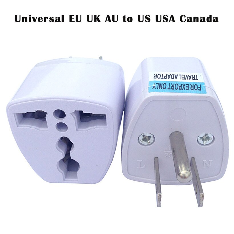 Universal eu uk au to us usa canada ac rejse strømstik adapter konverter 0815