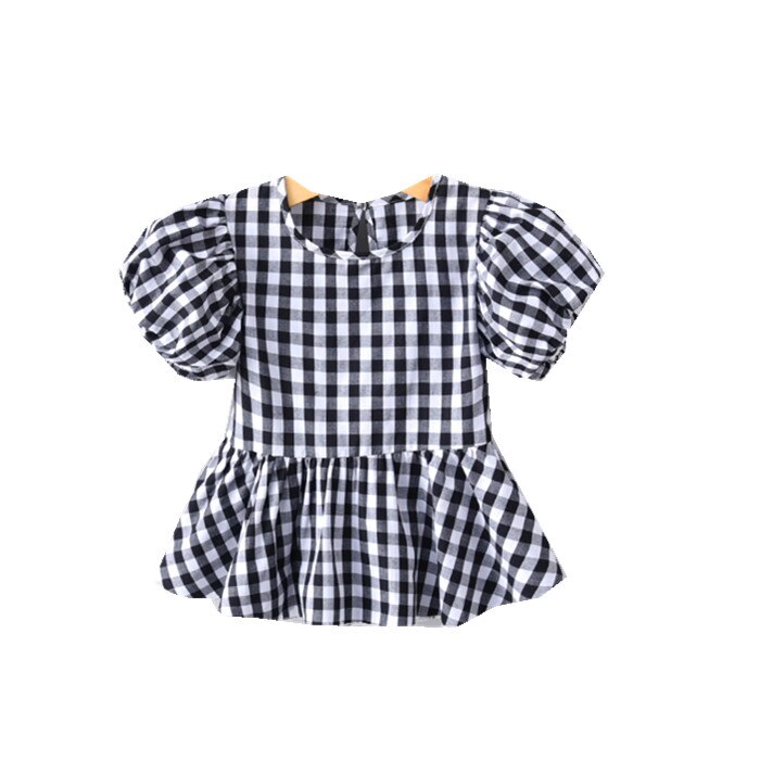 Girls Blouses Cotton Children Tops Summer School Girl Blouse Kids Clothes Girls Shirt Short Sleeve infant toddler plaid