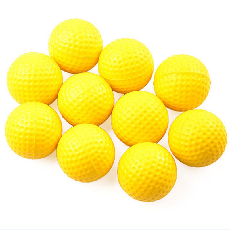10 stk udendørs sport gule golfbolde golf træningstræningsbolde træningshjælp plastik golfbold