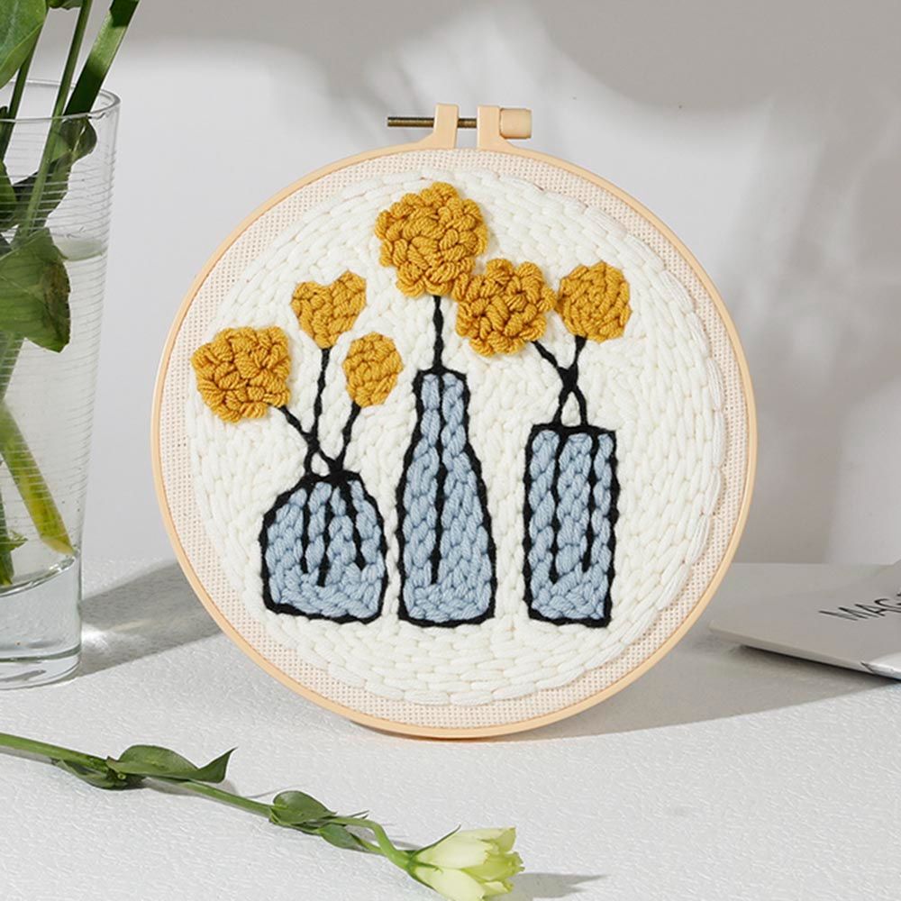 Beginners Naald Draad Diy Ambachten Ornament Handgemaakte Kruissteek Kit Bloem Borduren Naald Punch Borduurwerk Hoepel: 14