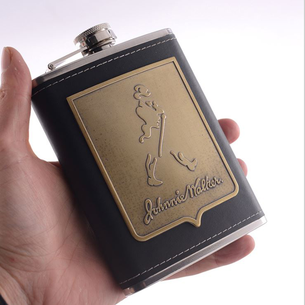 8OZ Small Hip Flask Russian Stainless Steel Hip Flask Outdoor Portable High-End Wine Bottle Metal Hip Flask Set: Single hip flask 02