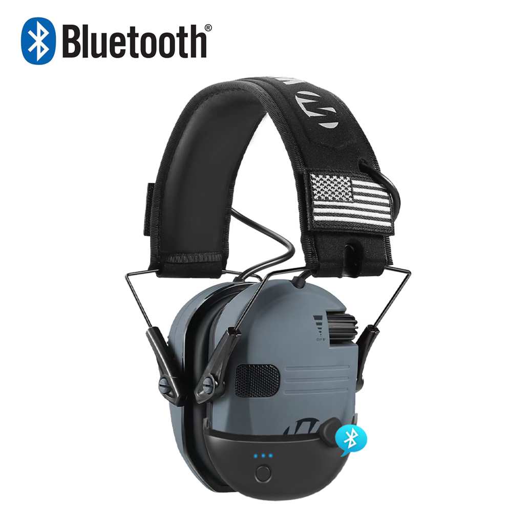 Elektronische Schieß-Ohrenschützer, Gehörschutz, Tonabnehmer, Anti-Lärm-Kopfhörer für die Waffenreichweite mit Bluetooth-Adapter (optional): TRANSPARENT