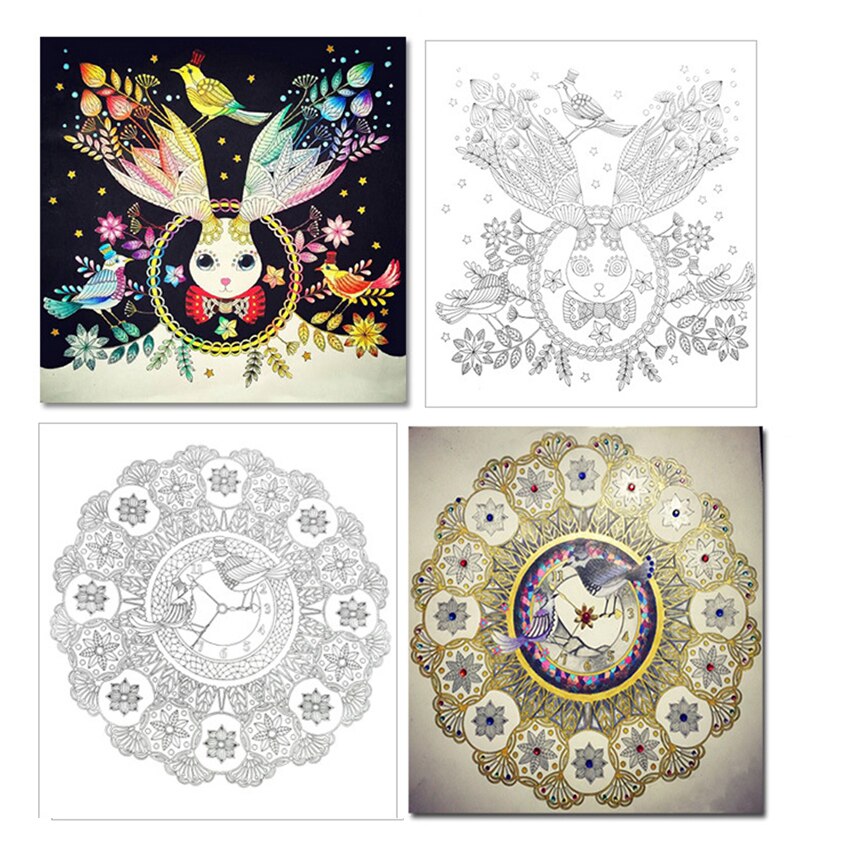 1Pc 24 Pagina 'S Creatieve Mandala Bloem Reizen Tijd Kleurboek Kinderen Kids Schilderen Graffiti Boeken Diy Tekening Kleurboek