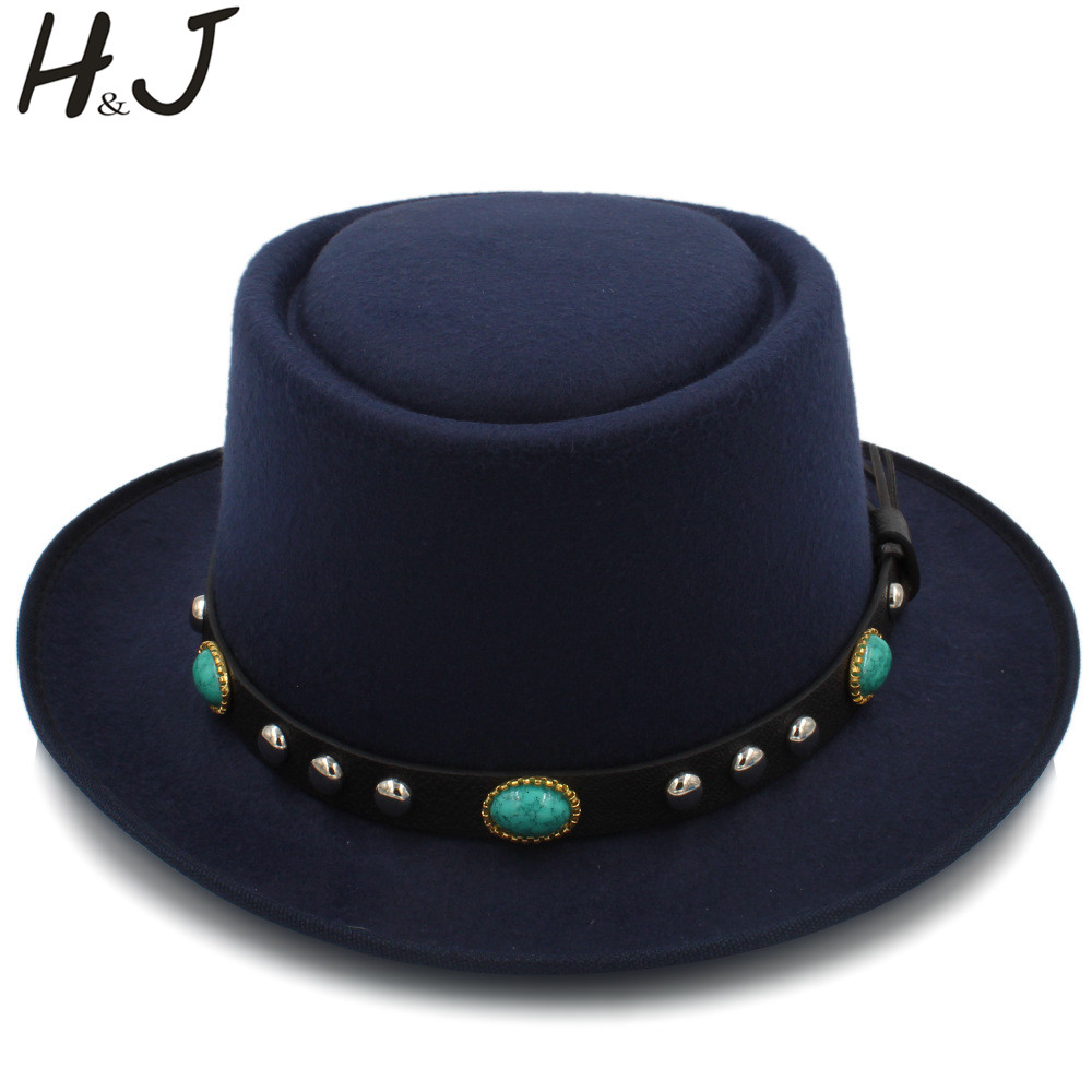 Chapeau plat en laine pour homme, chapeau Fedora, pour homme, papa, joueur, fascinateur, Trilby, église, taille 58cm