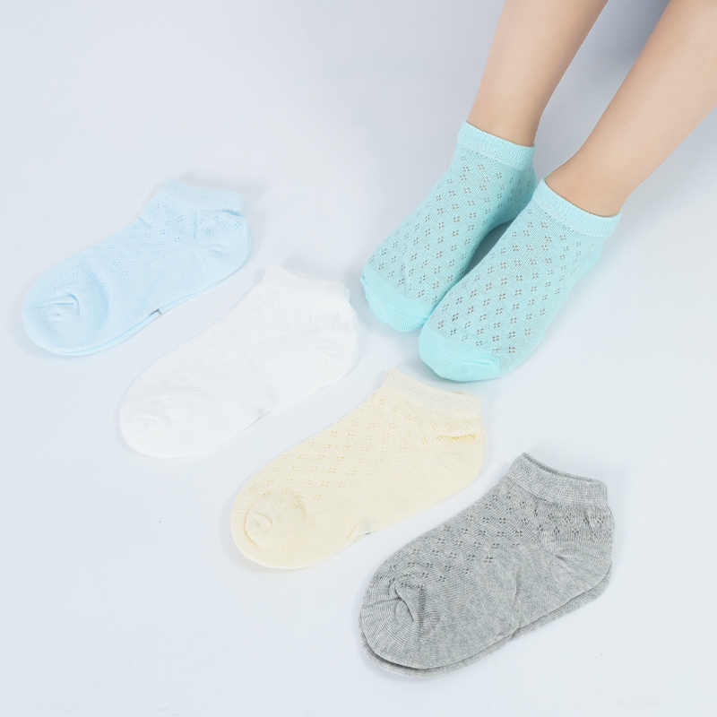 5Pairs Sokken Pack Lente Zomer Leuke Sokken Kinderen Sokken Ademend Mesh Hollow Out Korte Sokken Kinderen Jongens Meisjes Enkel sokken: YH / 4-6T