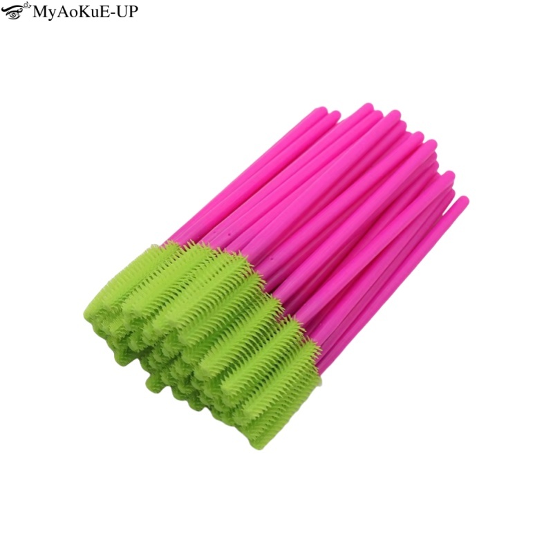 50 Stuks Siliconen Wimper Borstel Mascara Wands Applicator Wenkbrauw Kam Staaf Spoolies Borstels Lash Extension Supplies Makeup Tools
