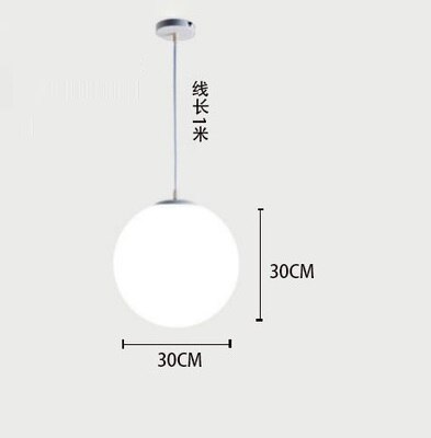 Modern Minimalist Glass Ball Chandelier Nordic Personality Bedroom Hallway Lamp Single-headed Three-headed Lamps: Dia30CM