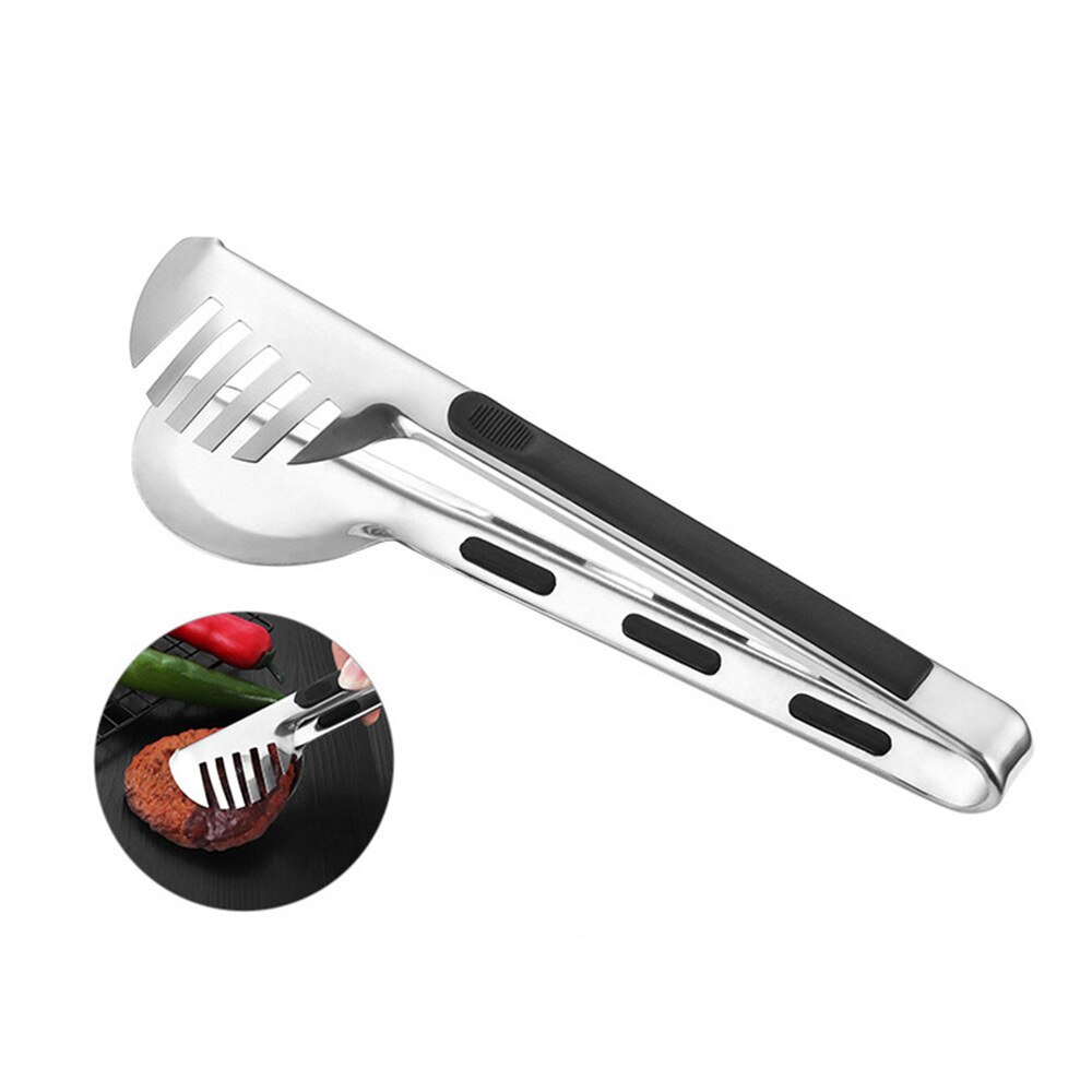 Stainless Steel Pasta Clamp Multifunction Food Tong Serving Tongs for Bread Steak Barbecue: Default Title