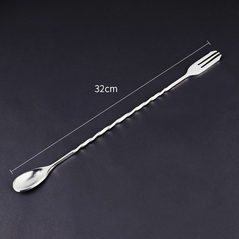 Stainless Steel Threaded Bar Spoon Swizzle Stick Coffee Cocktail Mojito Wine Spoons Barware Bartender Tools Accessories: B 1pcs