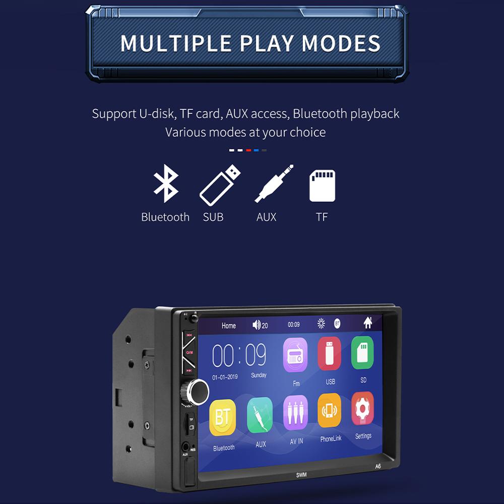 Doble Din 7 pulgadas coche estéreo MP5 reproductor 2 Din Auto Radio FM con Bluetooth manos Doble Din 7 pulgadas coche estéreo MP5 reproductor 2 Din Auto Radio FM con Bluetooth manos
