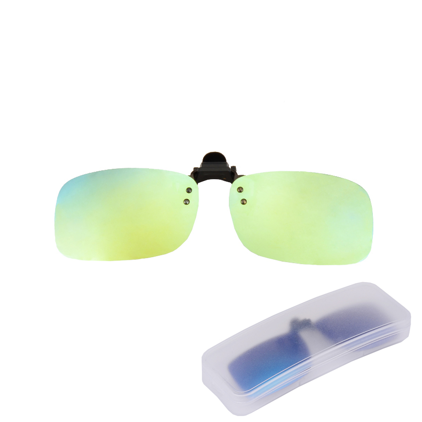 Polarized Clip On Sunglasses Men Women Near-Sighted Driving Night Vision Eyewear UV400 Cycling Fishing Glasses Clip with Box: F01 with box