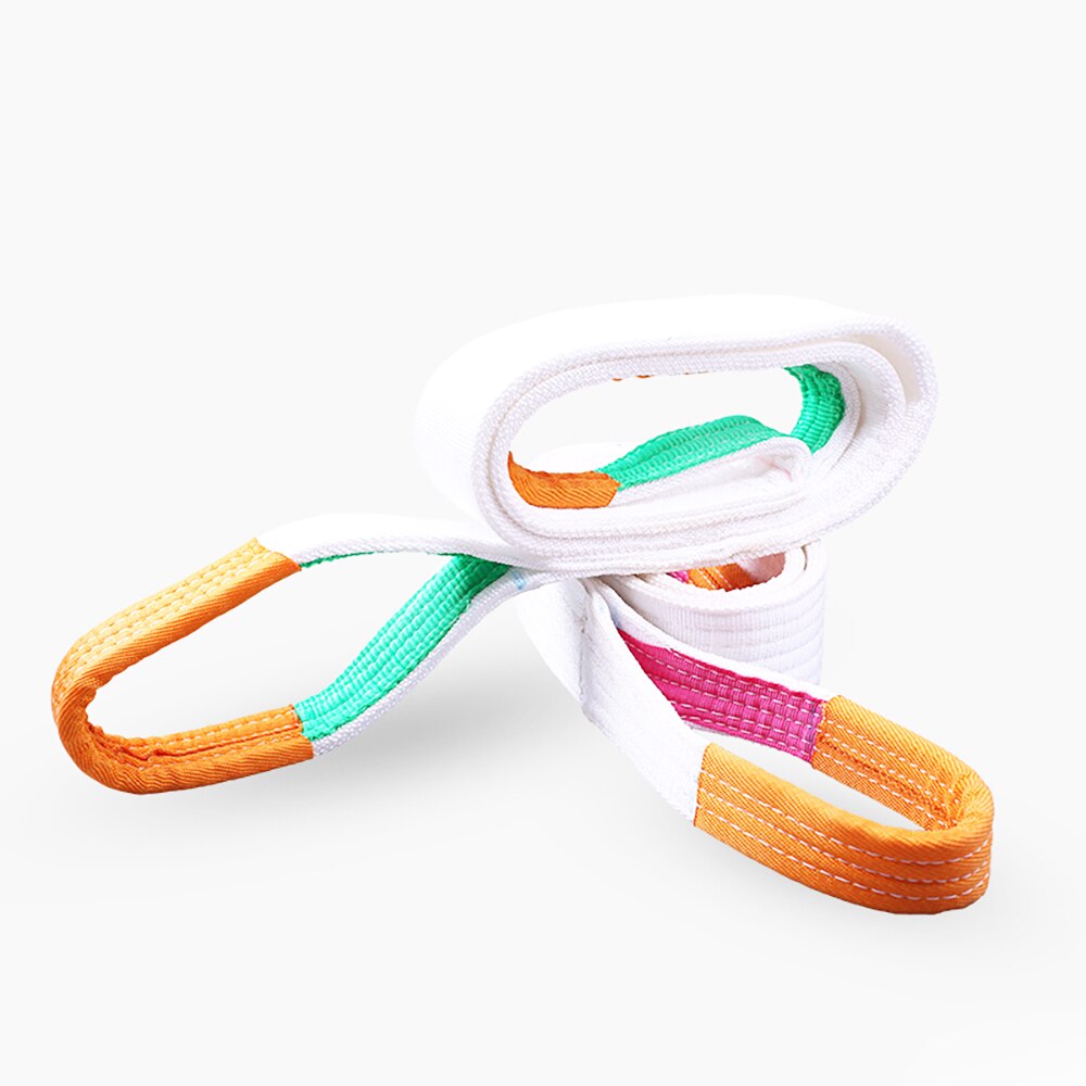 3T White Flat Lifting Webbing Sling Industrial High Strength Cargo Hoisting Belt Webbing Tape Belt Sling Fabric Strap