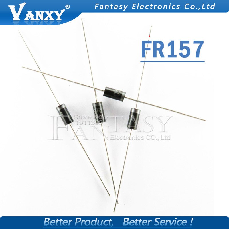 100pcs FR157 1.5A 1000V DO-15 Fast Recovery Rectifier Diode