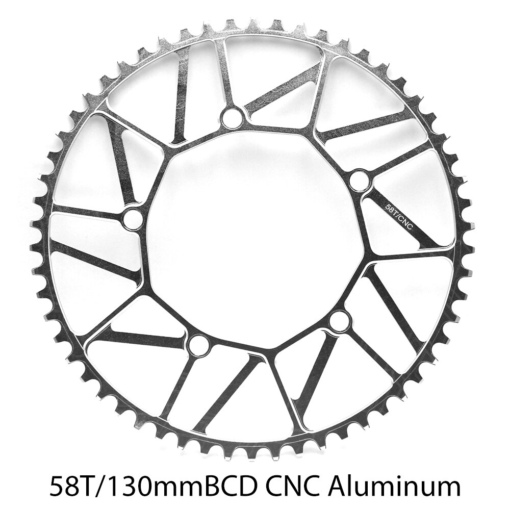 Litepro kedjehjulsskydd bmx kedjelänk kedjering 130 bcd för cykel bmx enkelskiva kedjehjul hopfällbar cykel vevsats tand: Lp 58t silver