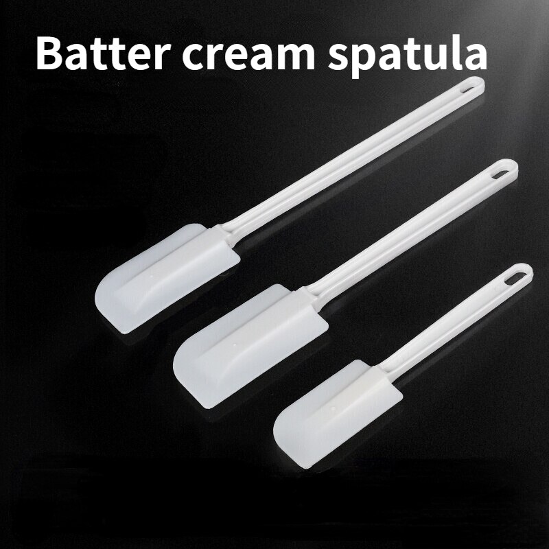 240mm White Small Butter Mixer Spatula Scraper Cutting Edge With TPR Material,PP Handle Baking Decorating Tools